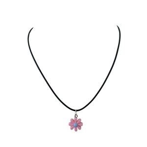 Pink daisy pendant necklace